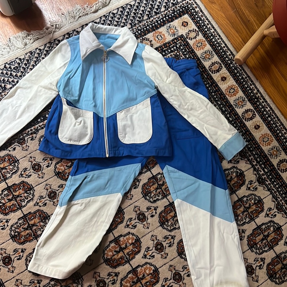 Big Bud Press Blue & White Chevron Matching Set XS